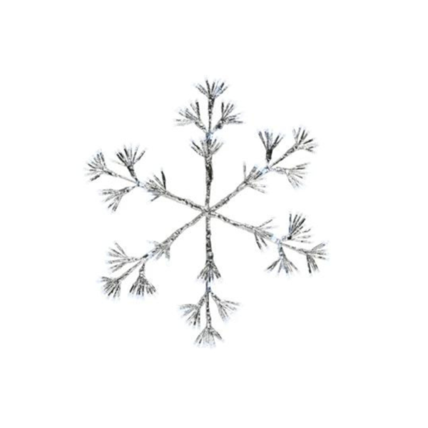 Silver LED Flashing Snowflake - (Available in 2 LED Colours) - Image 2