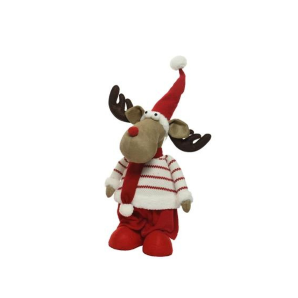Plush Reindeer with Hat and Scarf