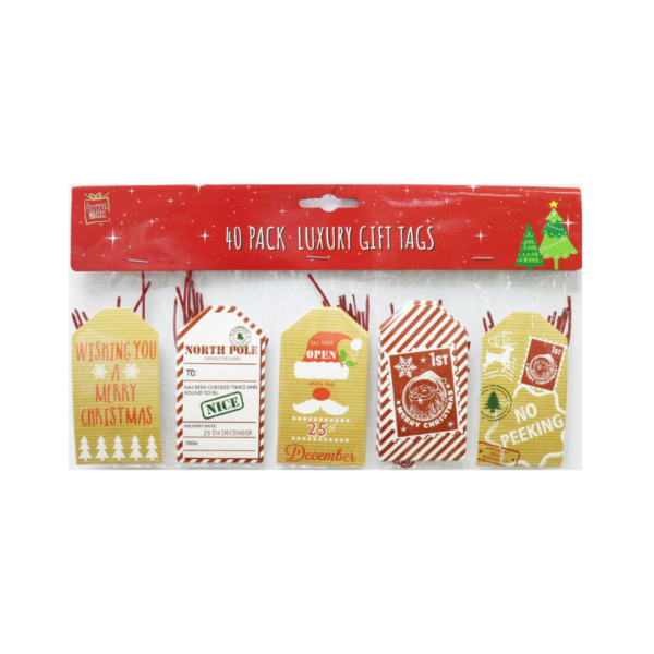 40 Pack Gift Tags with Twine