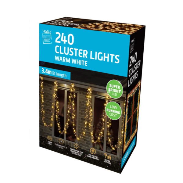 240 LED Cluster Lights - (Available in 5 Colours) - Image 2