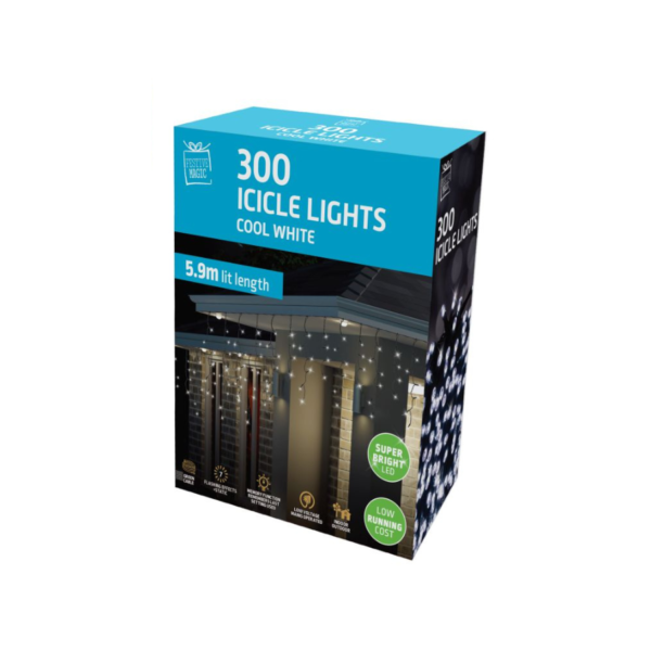300 LED Icicle Lights - (Available in 4 Colours)
