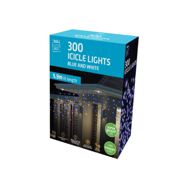 300 LED Icicle Lights - (Available in 4 Colours) - Image 2