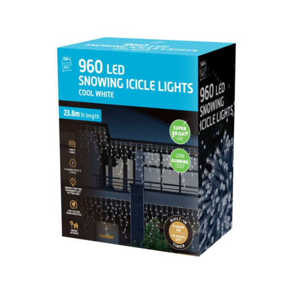 960 LED Icicle Lights - (Available in 3 Colours)