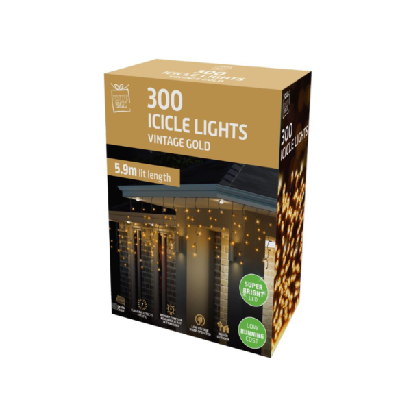 300 LED Icicle Lights - (Available in 4 Colours) - Image 4